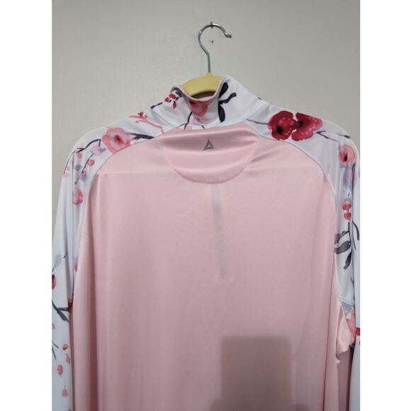 Women's Bermuda Sands Athletic Three Quarter Zip Pink/White 2 XL Top - Picture 4 of 6